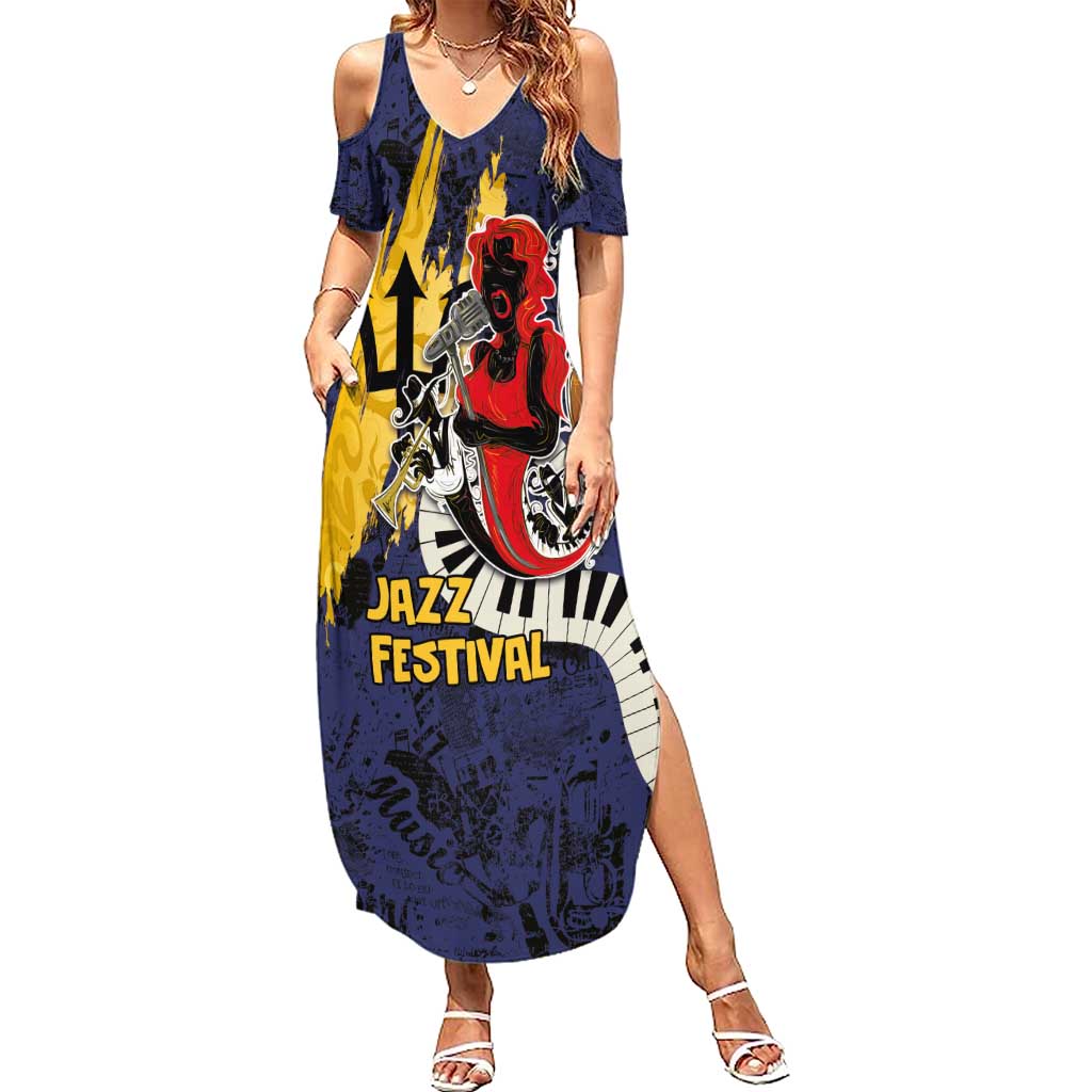 Barbados Jazz Festival - Abstract Jazz Art Family Matching Summer Maxi Dress and Hawaiian Shirt - Wonder Print Shop