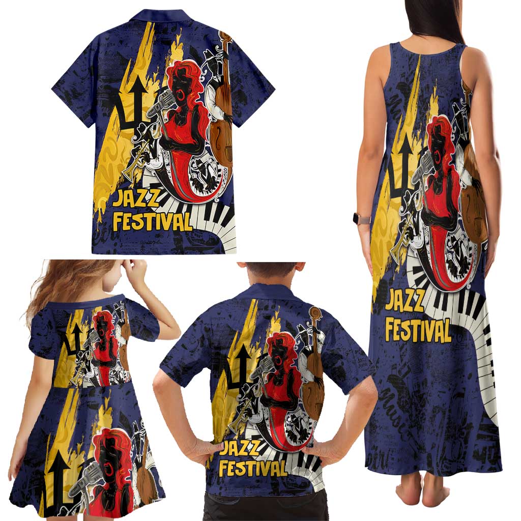 Barbados Jazz Festival - Abstract Jazz Art Family Matching Tank Maxi Dress and Hawaiian Shirt - Wonder Print Shop