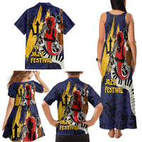 Barbados Jazz Festival - Abstract Jazz Art Family Matching Tank Maxi Dress and Hawaiian Shirt - Wonder Print Shop