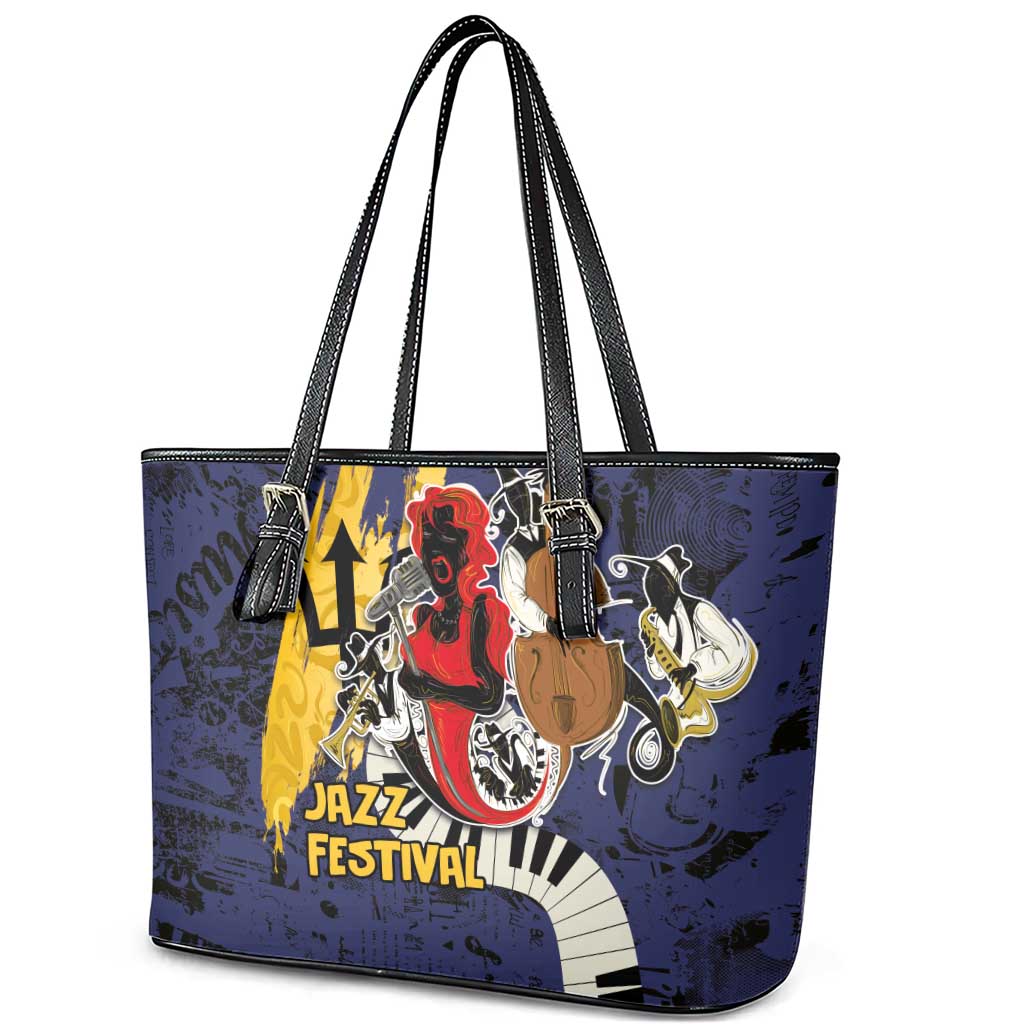 Barbados Jazz Festival - Abstract Jazz Art Leather Tote Bag