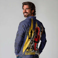 Barbados Jazz Festival - Abstract Jazz Art Long Sleeve Polo Shirt - Wonder Print Shop