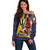 Barbados Jazz Festival - Abstract Jazz Art Off Shoulder Sweater - Wonder Print Shop