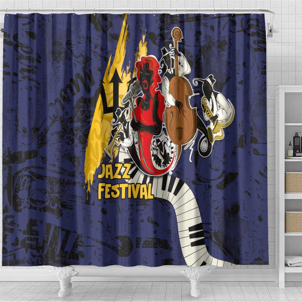Barbados Jazz Festival - Abstract Jazz Art Shower Curtain - Wonder Print Shop