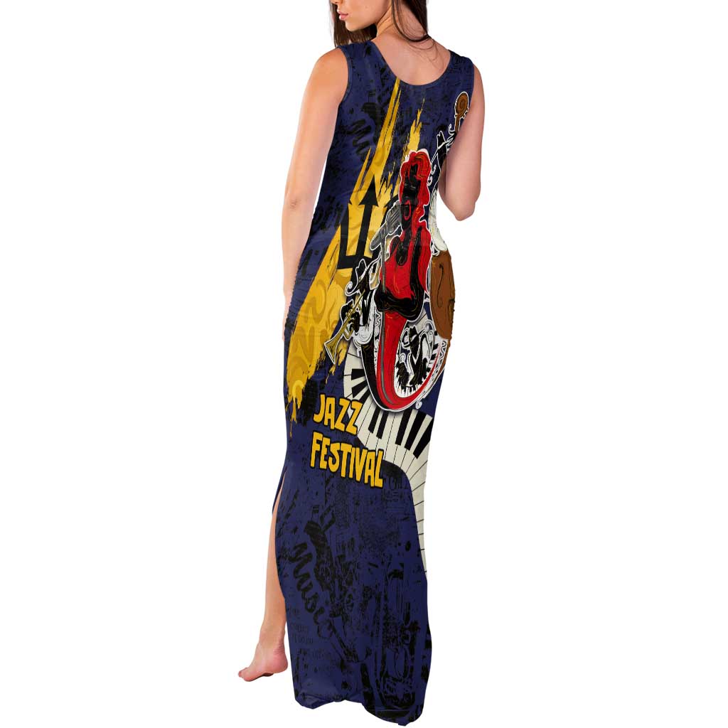 Barbados Jazz Festival - Abstract Jazz Art Tank Maxi Dress - Wonder Print Shop