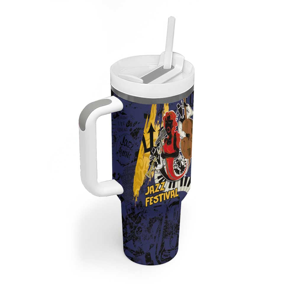 Barbados Jazz Festival - Abstract Jazz Art Tumbler With Handle - Wonder Print Shop