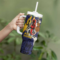Barbados Jazz Festival - Abstract Jazz Art Tumbler With Handle - Wonder Print Shop