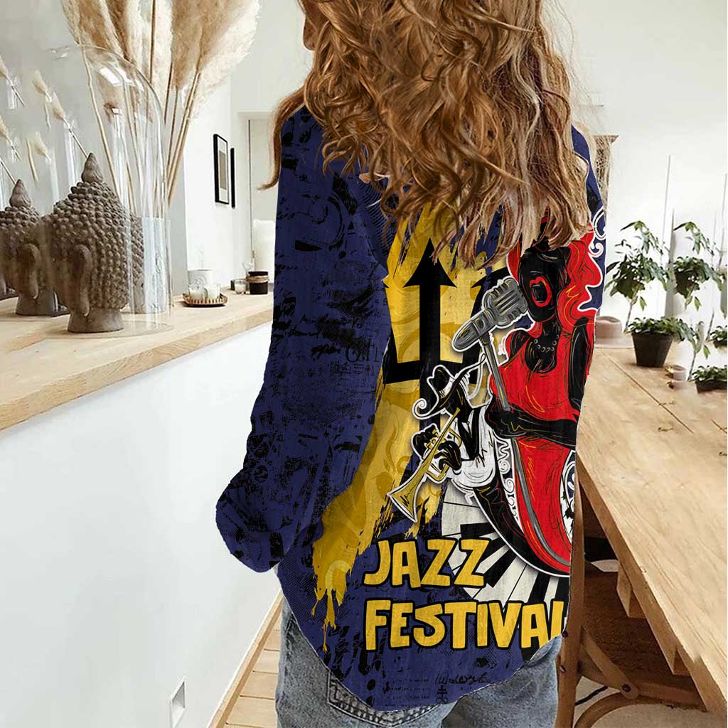 Barbados Jazz Festival - Abstract Jazz Art Women Casual Shirt - Wonder Print Shop