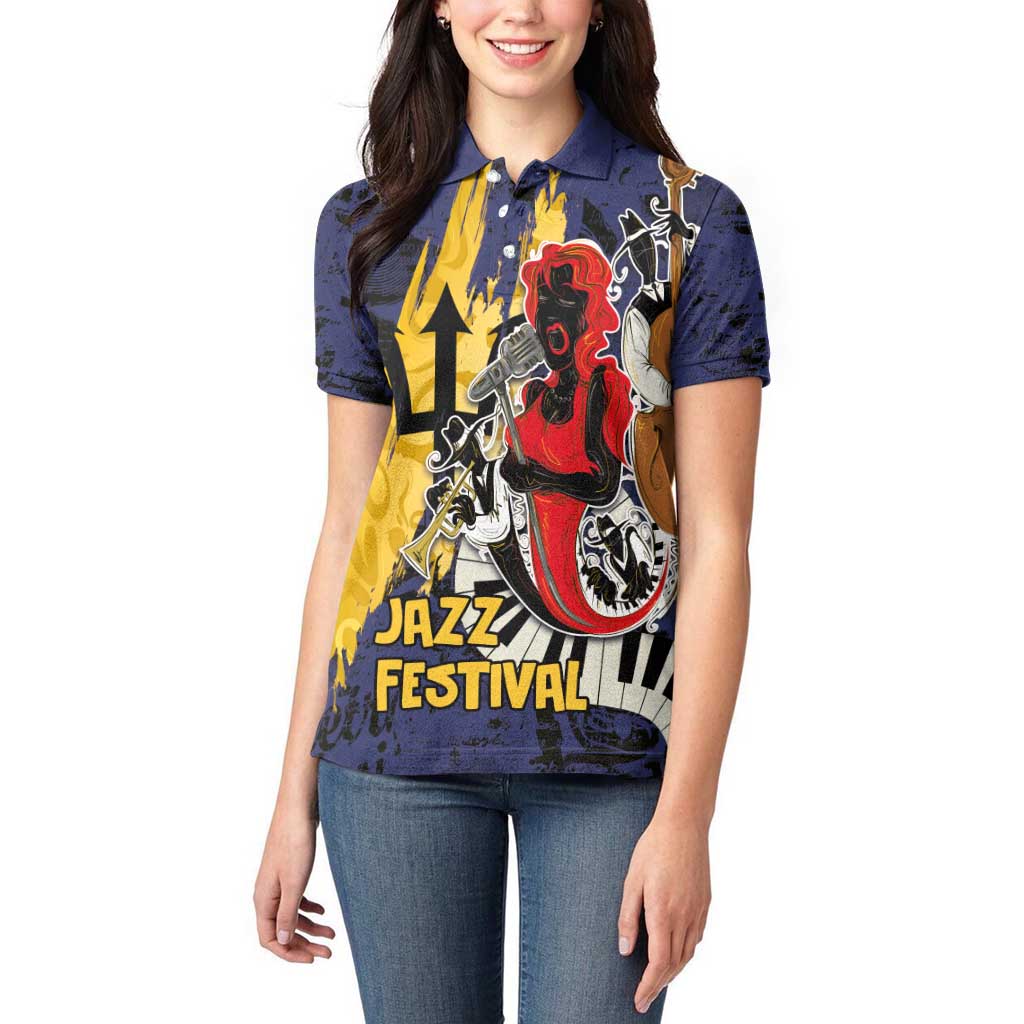 Barbados Jazz Festival - Abstract Jazz Art Women Polo Shirt - Wonder Print Shop