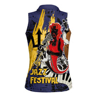 Barbados Jazz Festival - Abstract Jazz Art Women Sleeveless Polo Shirt - Wonder Print Shop