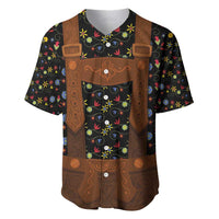 Traditional German Costume - Lederhosen Baseball Jersey Folk Floral Pattern Style - Wonder Print Shop