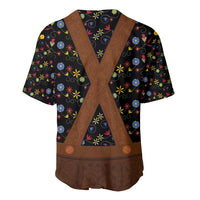 Traditional German Costume - Lederhosen Baseball Jersey Folk Floral Pattern Style - Wonder Print Shop
