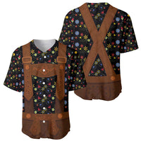 Traditional German Costume - Lederhosen Baseball Jersey Folk Floral Pattern Style - Wonder Print Shop