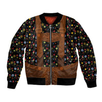 Traditional German Costume - Lederhosen Bomber Jacket Folk Floral Pattern Style - Wonder Print Shop