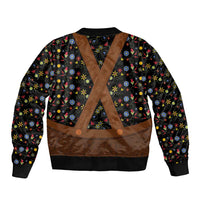 Traditional German Costume - Lederhosen Bomber Jacket Folk Floral Pattern Style - Wonder Print Shop