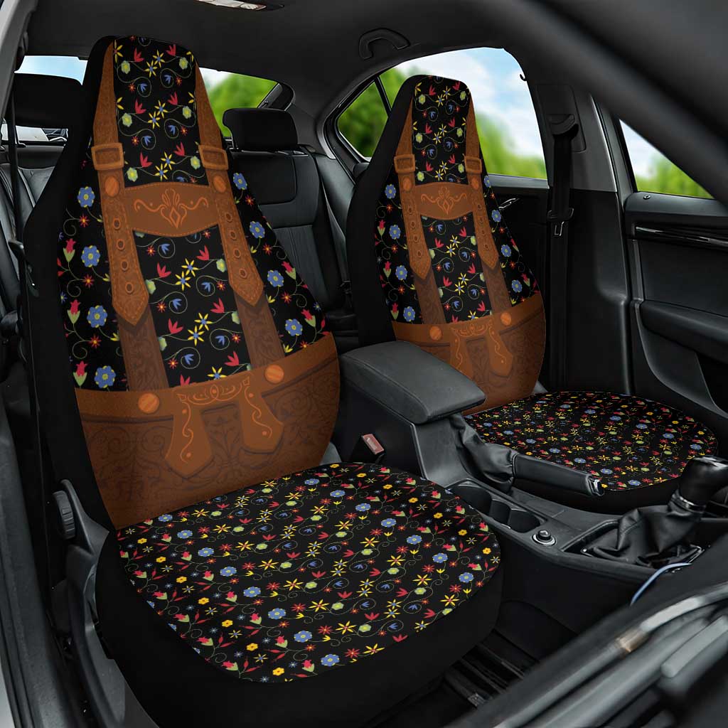 Traditional German Costume - Lederhosen Car Seat Cover Folk Floral Pattern Style - Wonder Print Shop