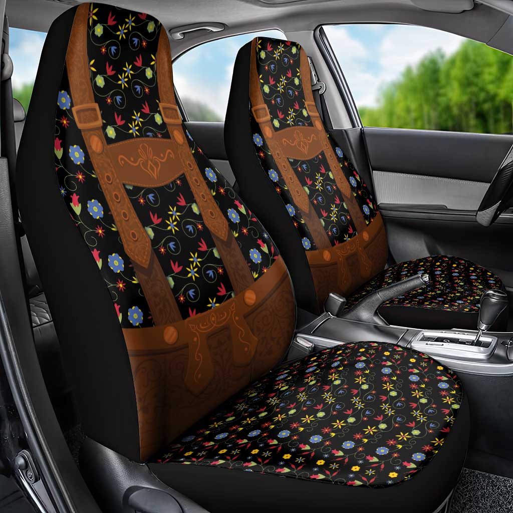 Traditional German Costume - Lederhosen Car Seat Cover Folk Floral Pattern Style - Wonder Print Shop