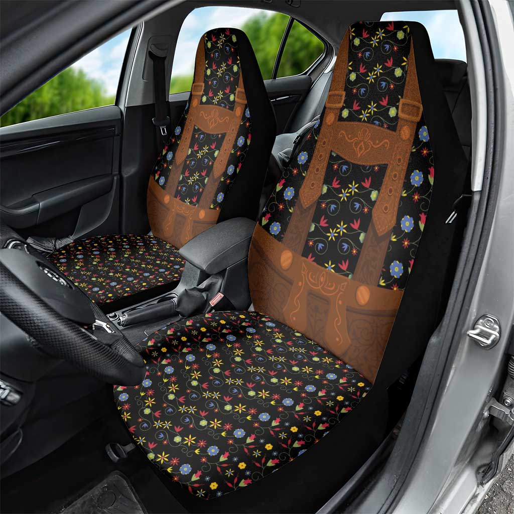 Traditional German Costume - Lederhosen Car Seat Cover Folk Floral Pattern Style - Wonder Print Shop