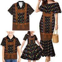 Traditional German Costume - Lederhosen Family Matching Mermaid Dress and Hawaiian Shirt Folk Floral Pattern Style - Wonder Print Shop