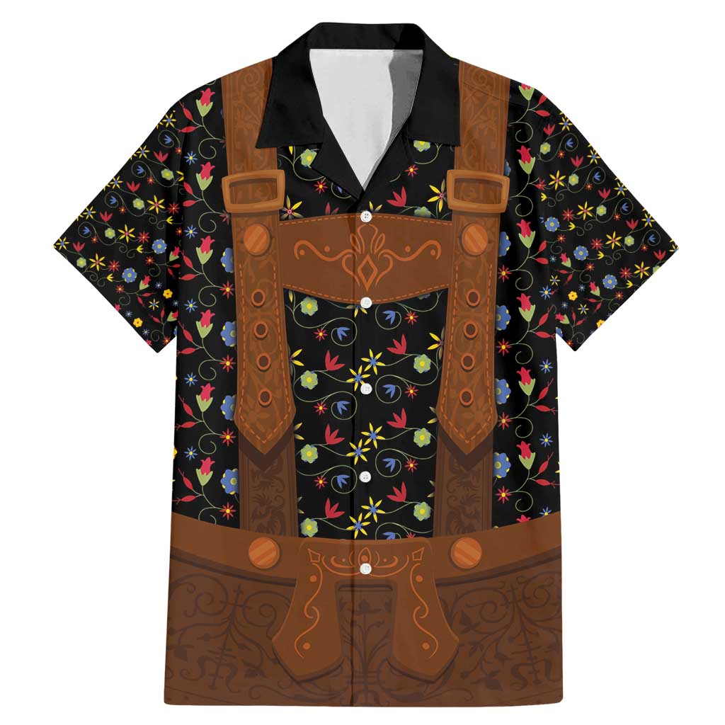 Traditional German Costume - Lederhosen Family Matching Mermaid Dress and Hawaiian Shirt Folk Floral Pattern Style - Wonder Print Shop