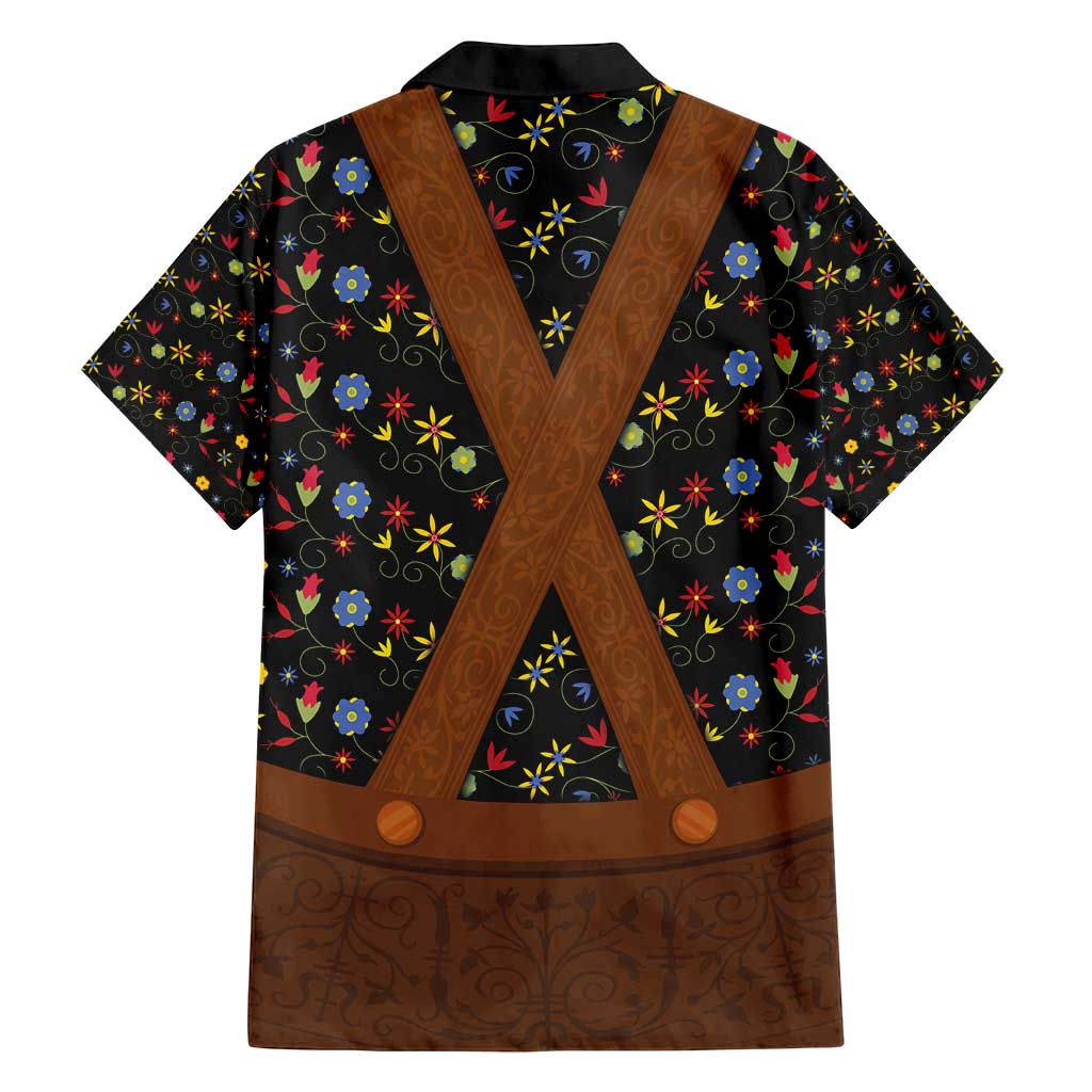 Traditional German Costume - Lederhosen Family Matching Puletasi and Hawaiian Shirt Folk Floral Pattern Style