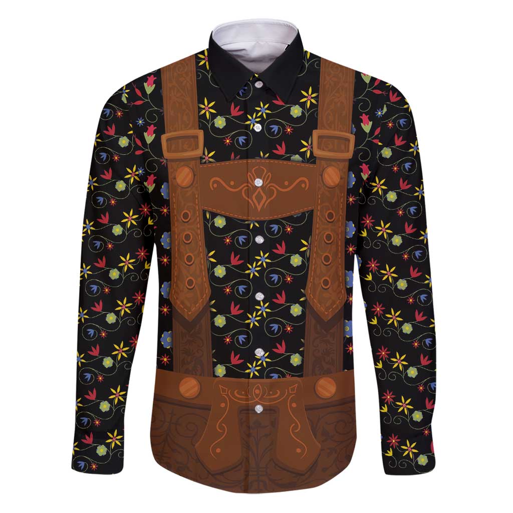 Traditional German Costume - Lederhosen Family Matching Puletasi and Hawaiian Shirt Folk Floral Pattern Style