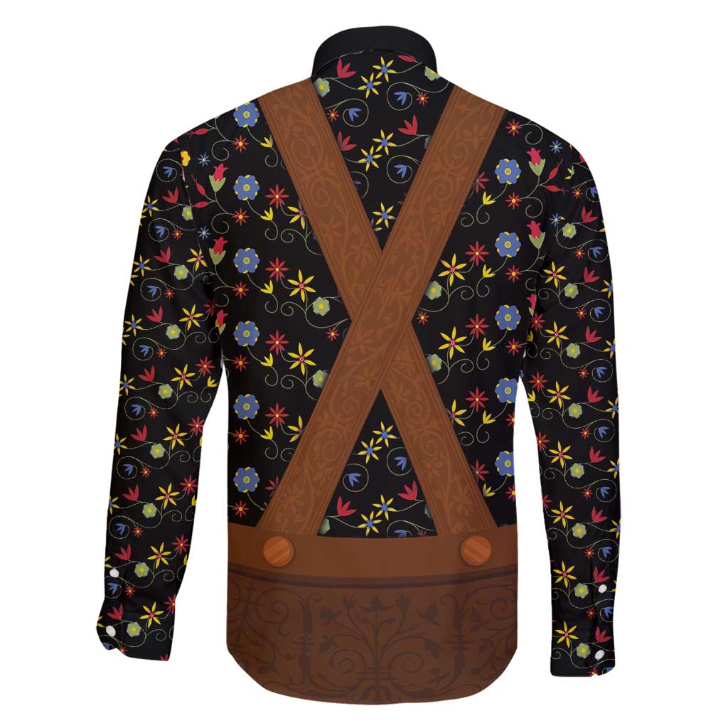 Traditional German Costume - Lederhosen Family Matching Puletasi and Hawaiian Shirt Folk Floral Pattern Style