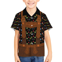 Traditional German Costume - Lederhosen Family Matching Puletasi and Hawaiian Shirt Folk Floral Pattern Style