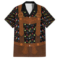 Traditional German Costume - Lederhosen Family Matching Short Sleeve Bodycon Dress and Hawaiian Shirt Folk Floral Pattern Style - Wonder Print Shop