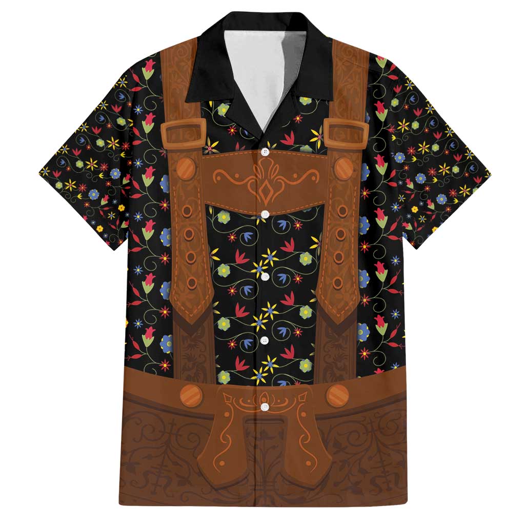 Traditional German Costume - Lederhosen Family Matching Summer Maxi Dress and Hawaiian Shirt Folk Floral Pattern Style - Wonder Print Shop