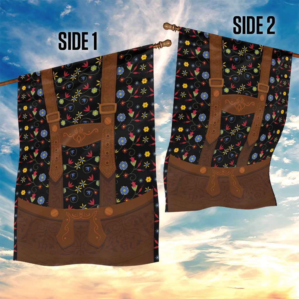 Traditional German Costume - Lederhosen Garden Flag Folk Floral Pattern Style - Wonder Print Shop