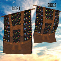 Traditional German Costume - Lederhosen Garden Flag Folk Floral Pattern Style - Wonder Print Shop