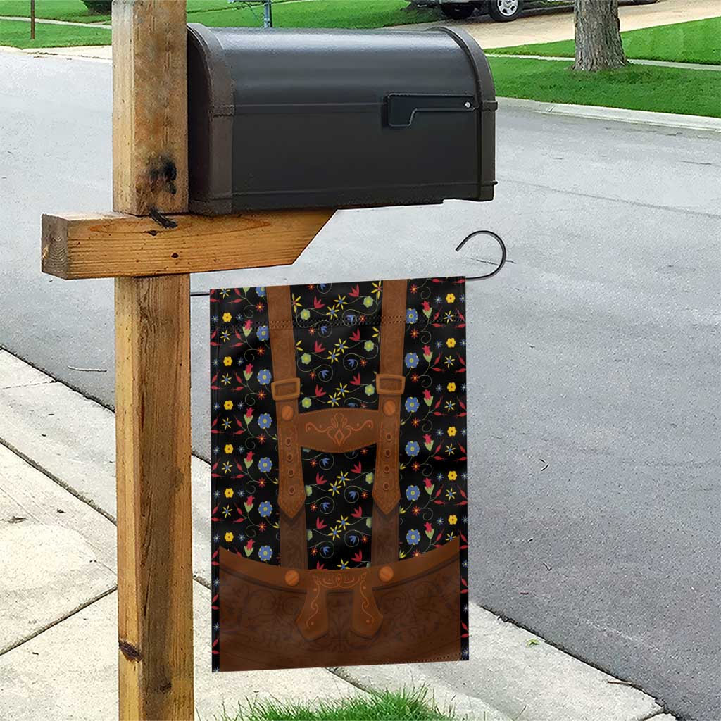 Traditional German Costume - Lederhosen Garden Flag Folk Floral Pattern Style - Wonder Print Shop