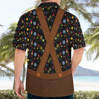 Traditional German Costume - Lederhosen Hawaiian Shirt Folk Floral Pattern Style - Wonder Print Shop