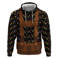 Traditional German Costume - Lederhosen Hoodie Folk Floral Pattern Style - Wonder Print Shop