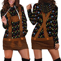 Traditional German Costume - Lederhosen Hoodie Dress Folk Floral Pattern Style - Wonder Print Shop