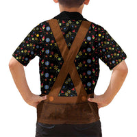 Traditional German Costume - Lederhosen Kid Hawaiian Shirt Folk Floral Pattern Style - Wonder Print Shop