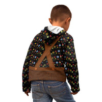 Traditional German Costume - Lederhosen Kid Hoodie Folk Floral Pattern Style - Wonder Print Shop