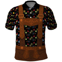 Traditional German Costume - Lederhosen Polo Shirt Folk Floral Pattern Style - Wonder Print Shop