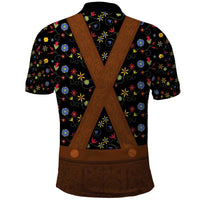 Traditional German Costume - Lederhosen Polo Shirt Folk Floral Pattern Style - Wonder Print Shop