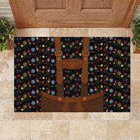 Traditional German Costume - Lederhosen Rubber Doormat Folk Floral Pattern Style - Wonder Print Shop