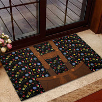 Traditional German Costume - Lederhosen Rubber Doormat Folk Floral Pattern Style - Wonder Print Shop