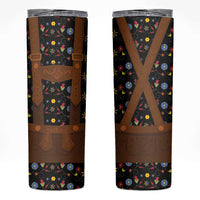 Traditional German Costume - Lederhosen Skinny Tumbler Folk Floral Pattern Style - Wonder Print Shop
