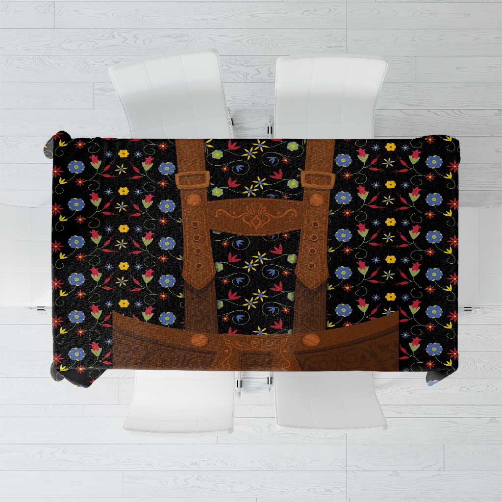 Traditional German Costume - Lederhosen Tablecloth Folk Floral Pattern Style - Wonder Print Shop