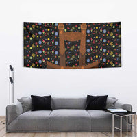 Traditional German Costume - Lederhosen Tapestry Folk Floral Pattern Style - Wonder Print Shop