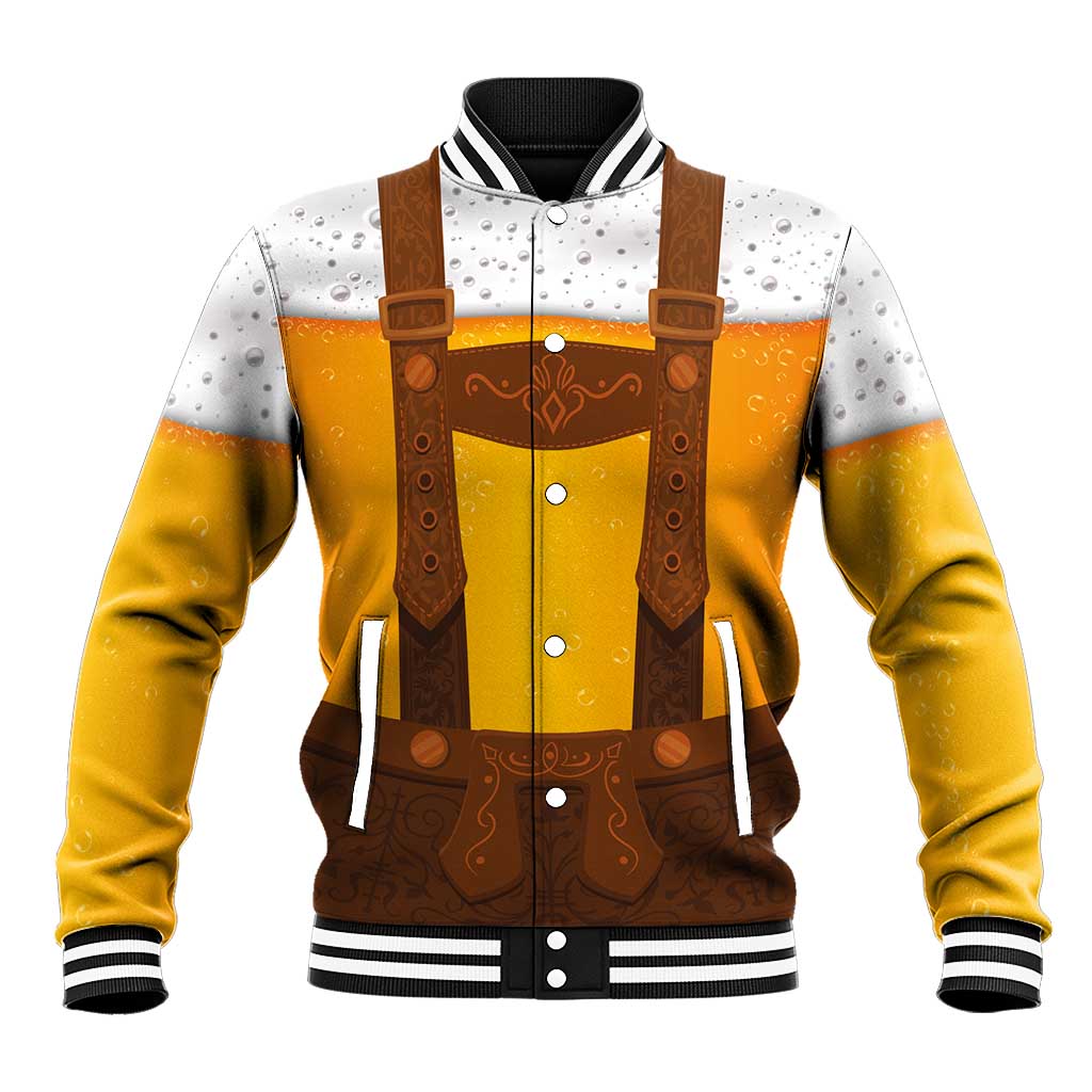 Traditional German Costume - Lederhosen Baseball Jacket Oktoberfest Beer Head Funny Style - Wonder Print Shop