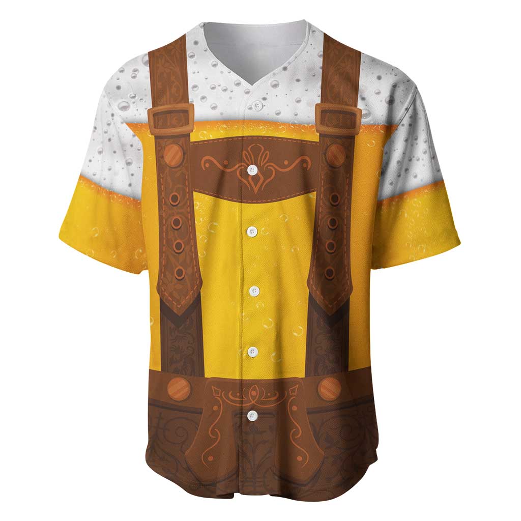 Traditional German Costume - Lederhosen Baseball Jersey Oktoberfest Beer Head Funny Style - Wonder Print Shop