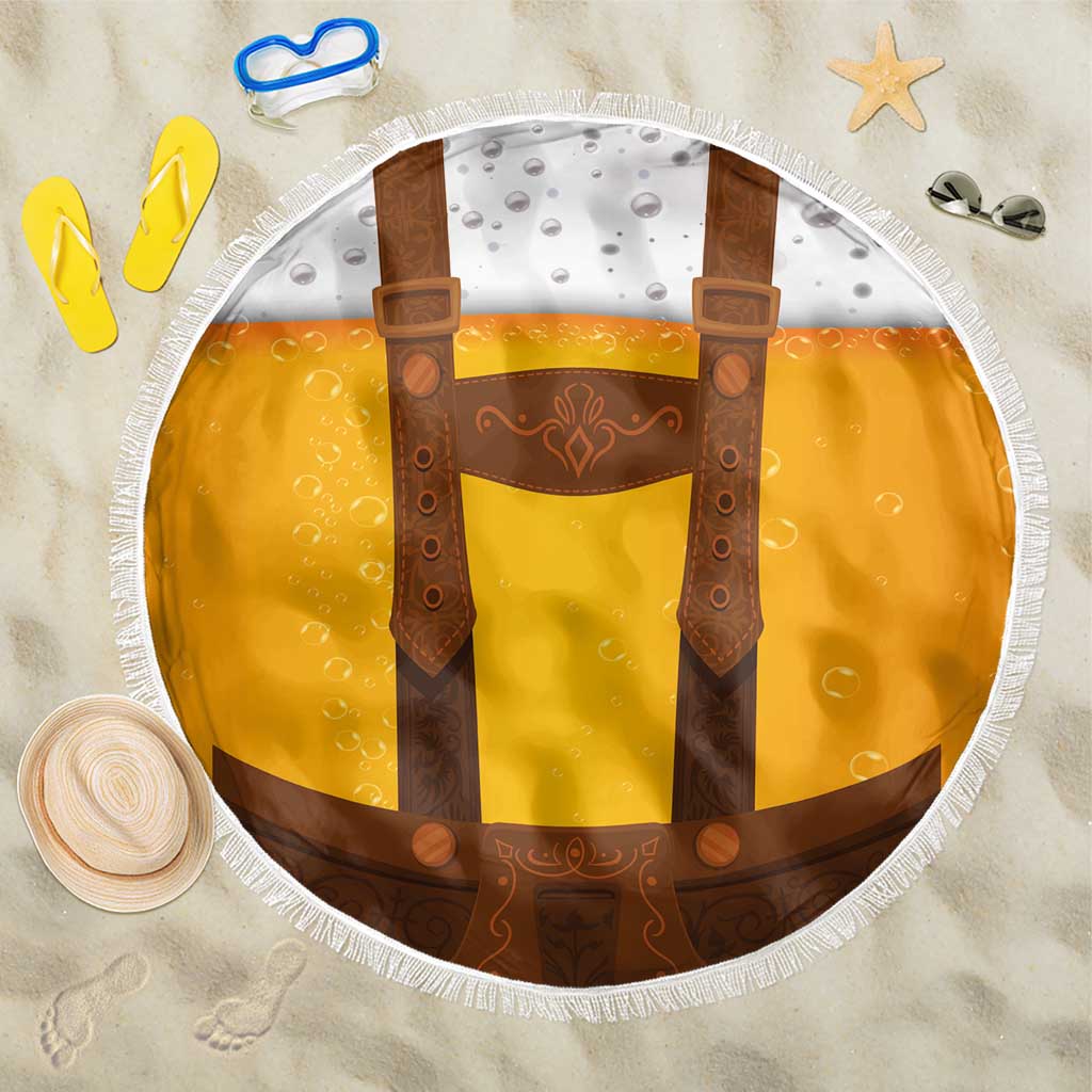 Traditional German Costume - Lederhosen Beach Blanket Oktoberfest Beer Head Funny Style - Wonder Print Shop