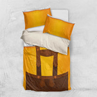Traditional German Costume - Lederhosen Bedding Set Oktoberfest Beer Head Funny Style - Wonder Print Shop