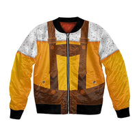 Traditional German Costume - Lederhosen Bomber Jacket Oktoberfest Beer Head Funny Style - Wonder Print Shop