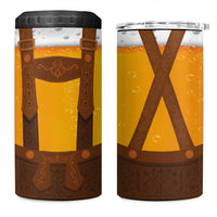 Traditional German Costume - Lederhosen 4 in 1 Can Cooler Tumbler Oktoberfest Beer Head Funny Style - Wonder Print Shop